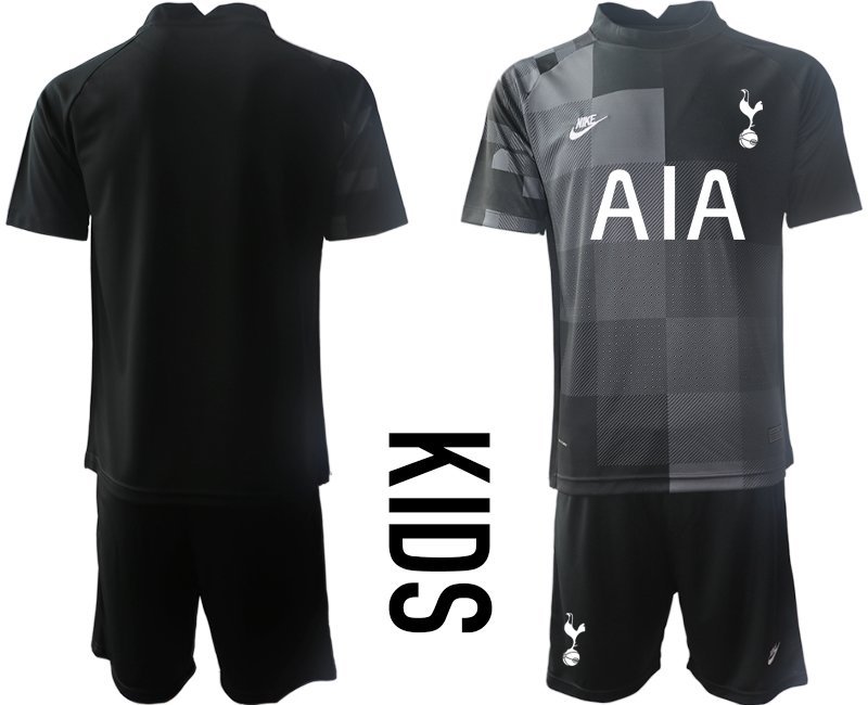 Tottenham Hotspur 2021-22 Torwart Trikot Schwarz Kindertrikot für draußen