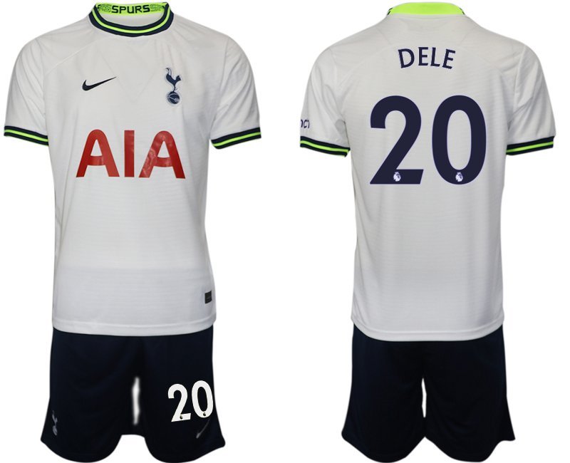 Tottenham Hotspur Home Trikot Herren 20222023 Weiss Fußball-Trikot mit Aufdruck DELE 20