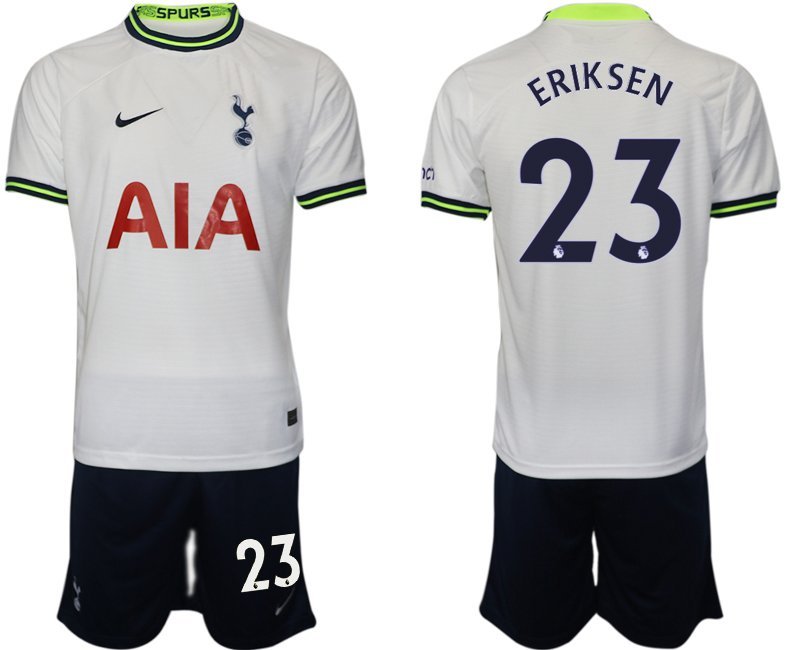 Tottenham Hotspur Home Trikot Herren 2022-2023 Weiss Fußball-Trikot mit Aufdruck ERIKSEN 23