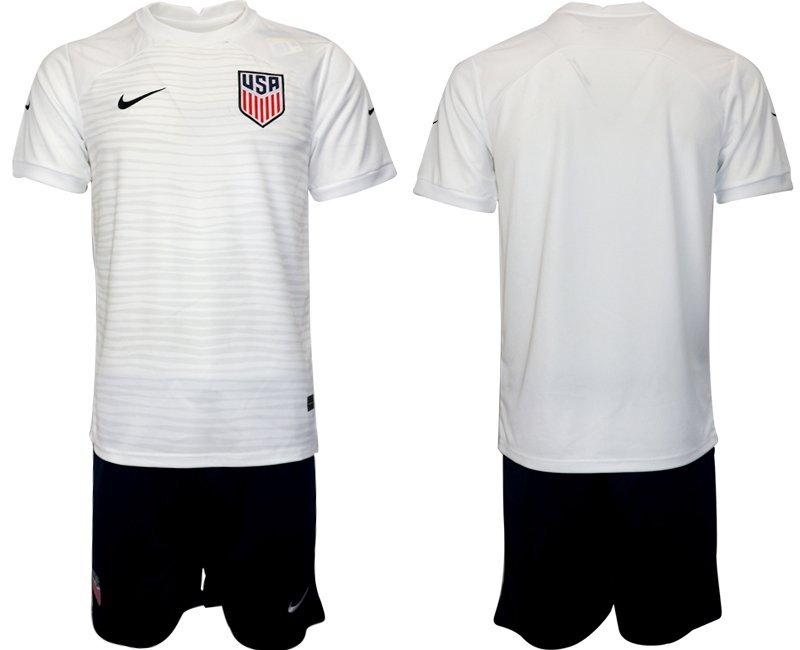 United States Heimtrikot für die WM 2022 weiß Trikotsatz Kurzarm USA Online Kaufen