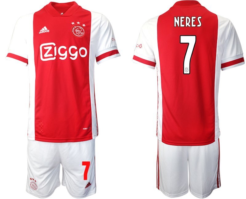 Ajax Amsterdam Heimtrikot 2020/21 weiß rot Fußballtrikot Kurzarm Neres 7