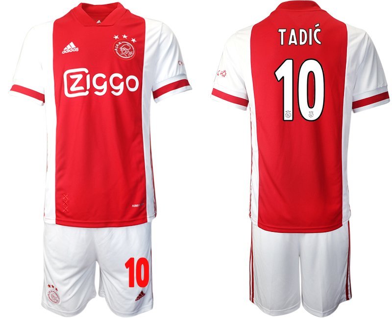 Ajax Amsterdam Heimtrikot 2020-21 weiß rot Fußballtrikot Kurzarm Tadić 10