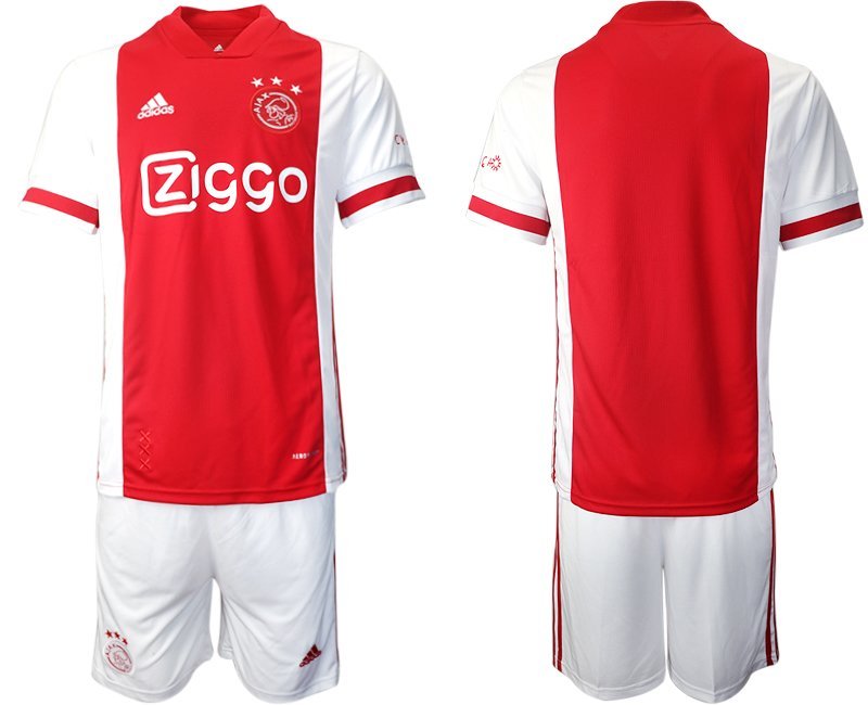 Ajax Amsterdam Heimtrikot 2020-21 weiß rot Trikotsatz Kurzarm + Kurze Hosen Herren