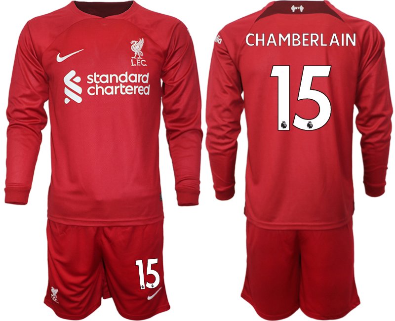 Chamberlain 15 Liverpool FC Heimtrikot 2022-2023 rot Langarm Fussballtrikot Herren