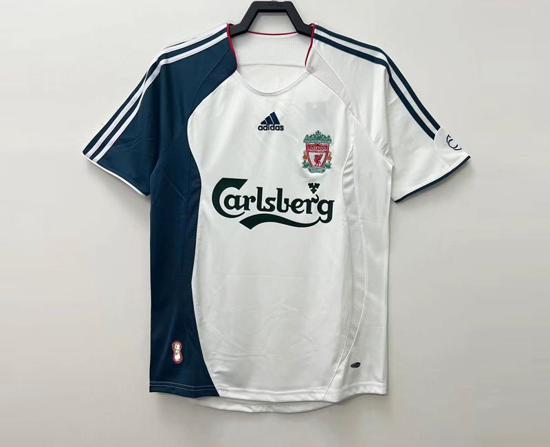 Fußballtrikot FC Liverpool Auswärtstrikot 2006-07 weiß navy Shirt Herren