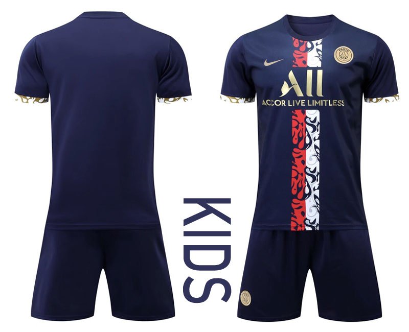 Heißer Verkauf Paris Saint Germain Trikot 2022-23 Navy Fußballtrikot Kinder