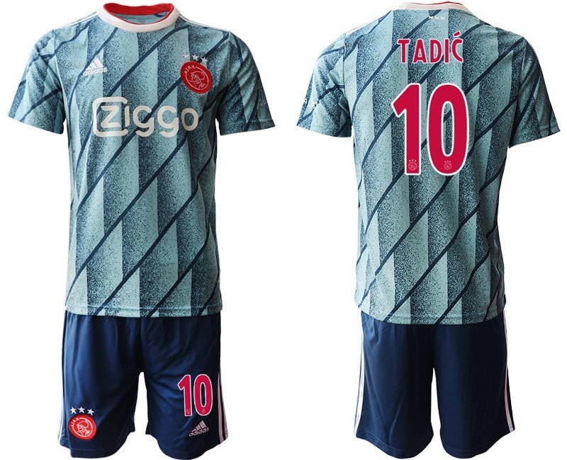 Herren Ajax Amsterdam Auswärtstrikot 2020-2021 blau Fußballtrikot Tadić 10