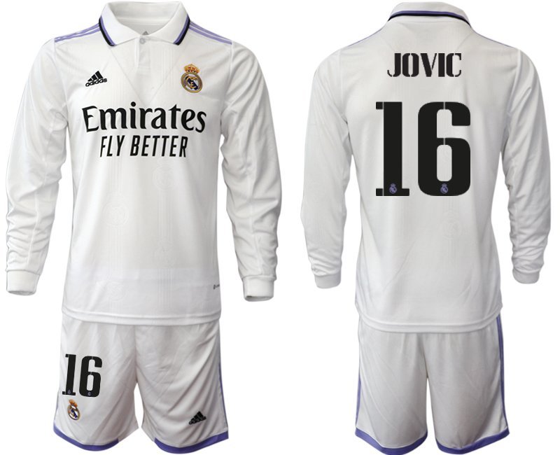 Jović 16 Real Madrid Heimtrikot 2022-23 weiß Langarm Herren Trikot