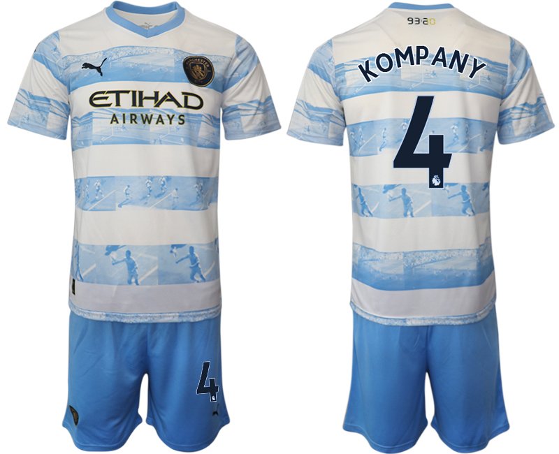 KOMPANY 4 Manchester City FC Trikot 93:20 Anniversary Trikotsatz Kurzarm Weiss Herren