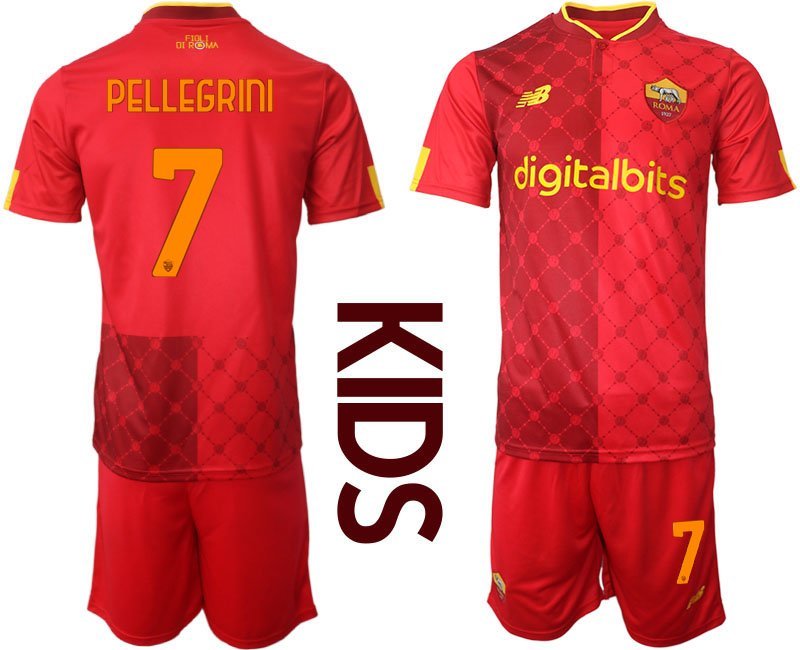 Kinder AS Roma Heimtrikot 2022/23 rot Fußballtrikot PELLEGRINI 7