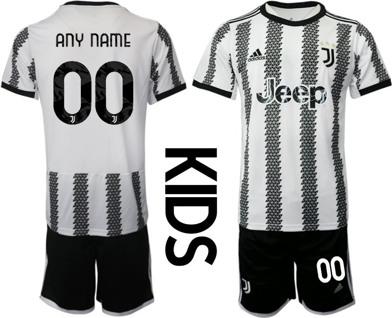 Kinder Juventus Turin Heimtrikot 2023 Fußballtrikot Anpassbare Name und Nummer