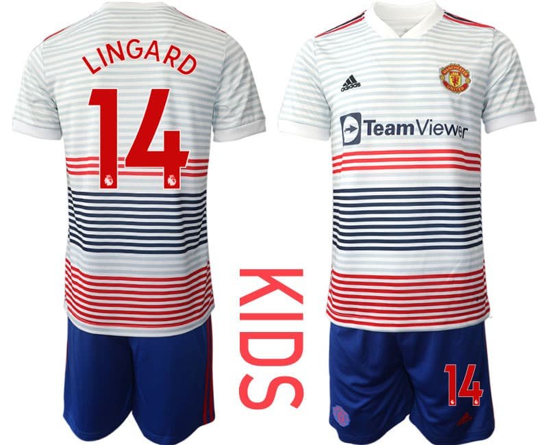 Kinder Manchester United Auswärtstrikot 2022-23 weiß Fußballtrikot Lingard #14
