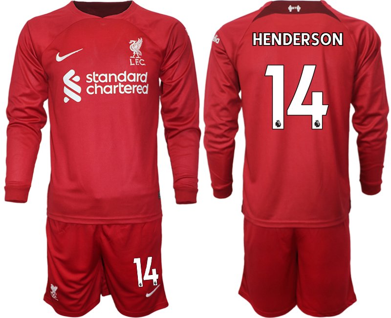 Liverpool FC Heimtrikot 2022-2023 rot Langarm Fussballtrikot HENDERSON 14