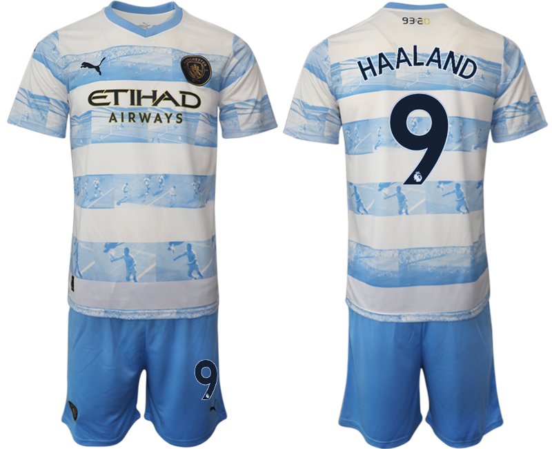 Manchester City FC Trikot 93:20 Anniversary Trikotsatz Kurzarm Weiss HAALAND 9