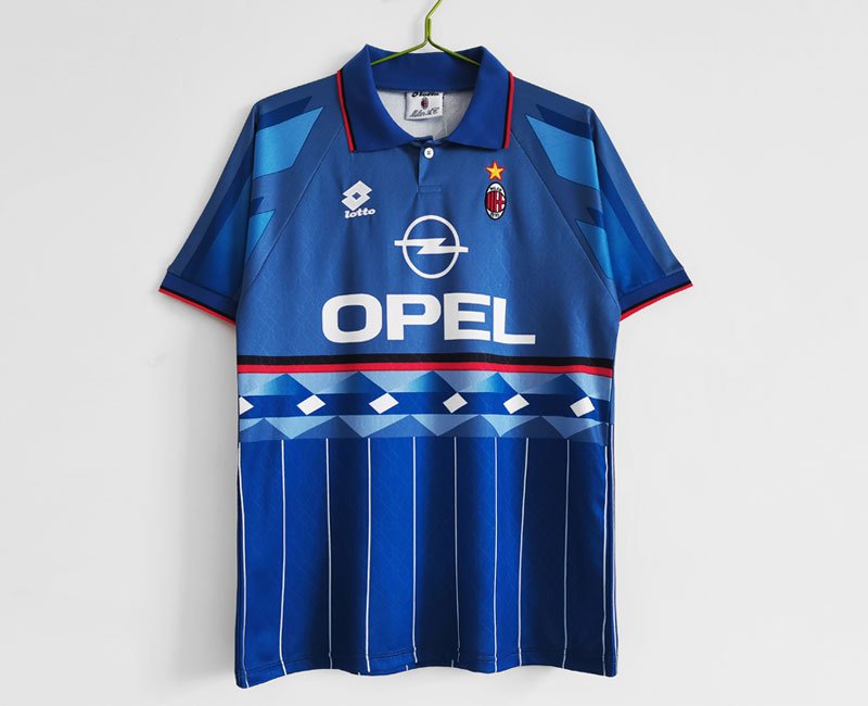 Neuankömmling AC Mailand Viertes Trikot 1995-1996 Blau-Rot 4th Shirt Herren