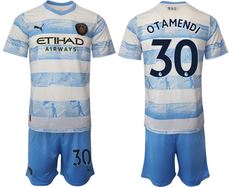 Otamendi 30 Manchester City FC 93:20 Anniversary Neuen Fußball-Trikot Weiss Blau