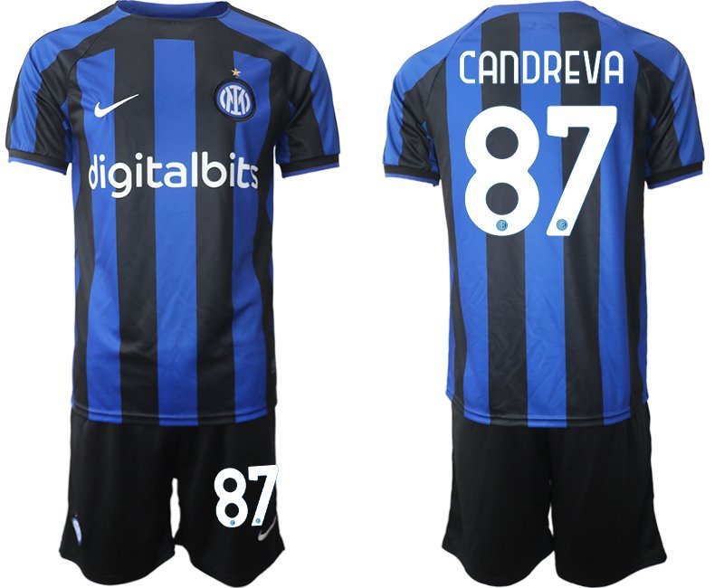 Candreva 87 Inter Mailand Heimtrikot 2022-23 Fußballtrikot schwarz und blau - Herren