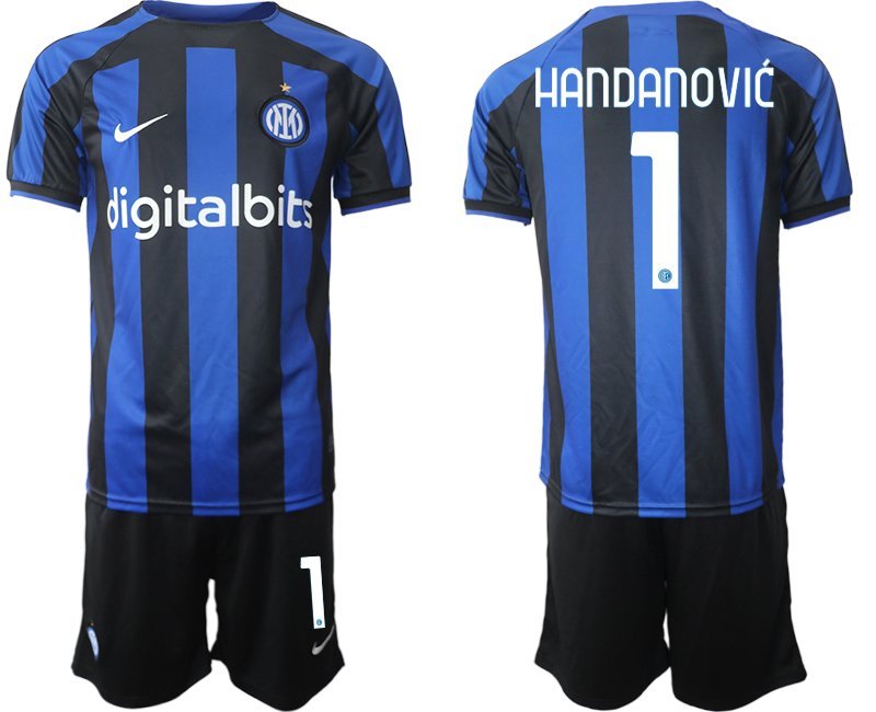 Handanović 1 Inter Mailand Heimtrikot 2022-23 Fußballtrikot schwarz und blau - Herren