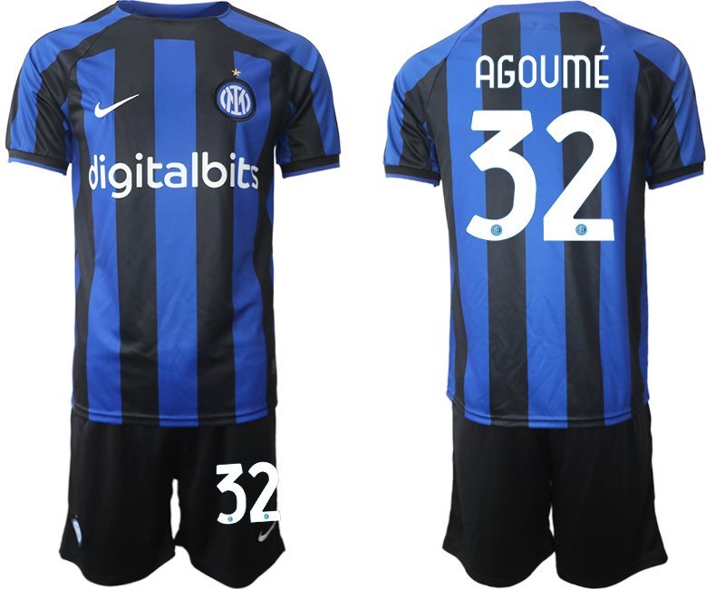 Herren Inter Mailand Heimtrikot 2022-23 Fußballtrikot schwarz und blau - Agoumé 32