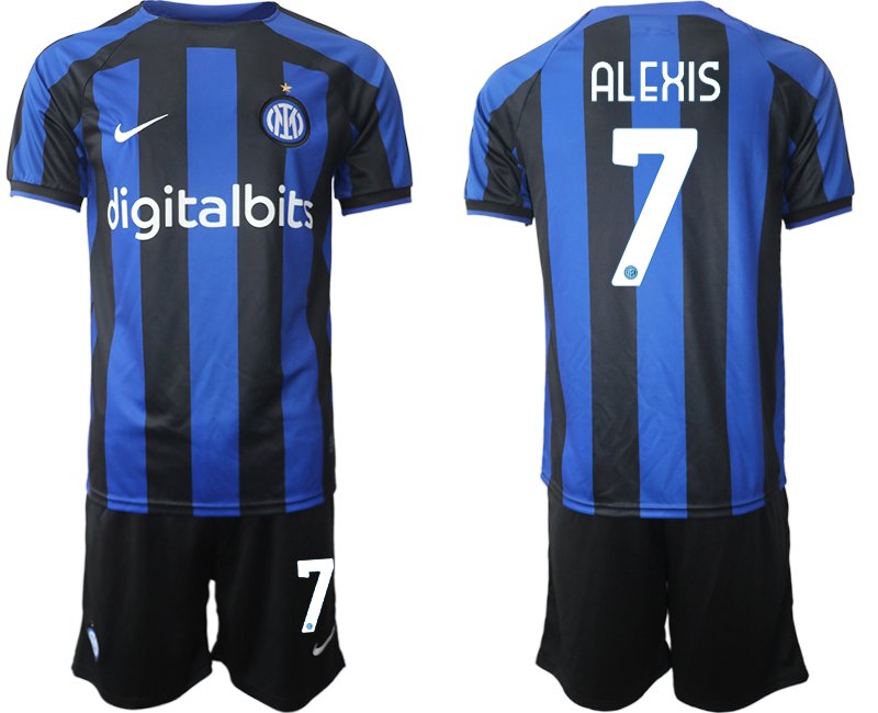 Herren Inter Mailand Heimtrikot 2022-23 Fußballtrikot schwarz und blau - Alexis 7
