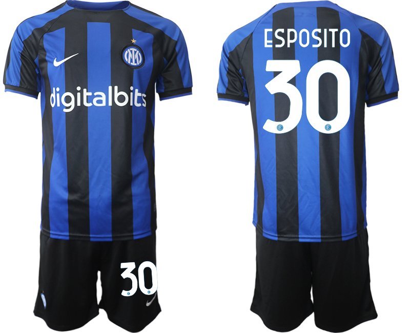 Herren Inter Mailand Heimtrikot 2022-23 Fußballtrikot schwarz und blau - Esposito 30