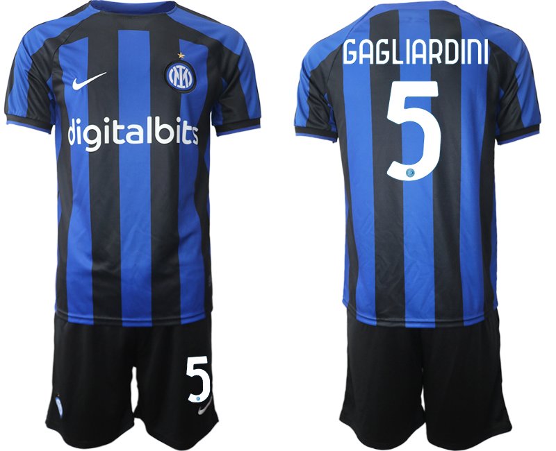 Herren Inter Mailand Heimtrikot 2022-23 Fußballtrikot schwarz und blau - Gagliardini 5