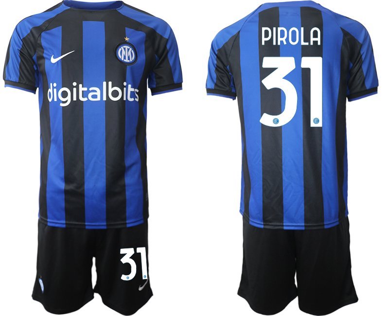 Herren Inter Mailand Heimtrikot 2022-23 Fußballtrikot schwarz und blau - Pirola 31