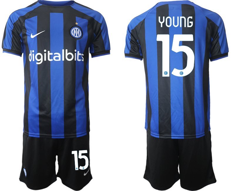 Herren Inter Mailand Heimtrikot 2022-23 Fußballtrikot schwarz und blau - Young 15