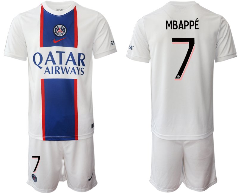 Herren Paris Saint Germain Ausweichtrikot 2022-23 PSG Qatar Airways Third Kits MBAPPÉ 7