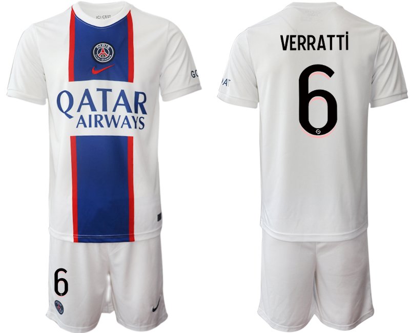 Herren Paris Saint Germain Ausweichtrikot 2022-23 PSG Qatar Airways Third Kits VERRATTI 6