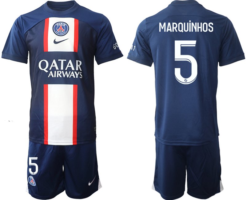 Herren Paris Saint Germain Heim Trikot Qatar Airways 2022/23 PSG - MARQUINHOS 5