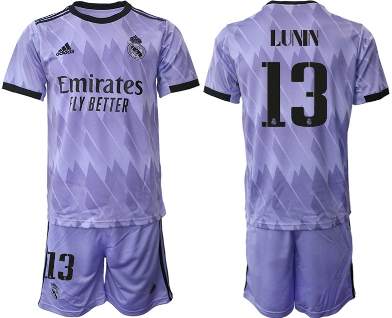 Herren Real Madrid 2022-2023 Auswärtstrikot Lunin 13