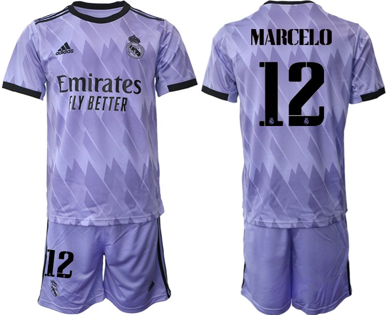 Herren Real Madrid 2022-23 Auswärtstrikot mit Aufdruck Marcelo 12