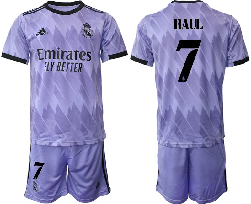 Herren Real Madrid 2022-23 Auswärtstrikot mit Aufdruck Raul 7