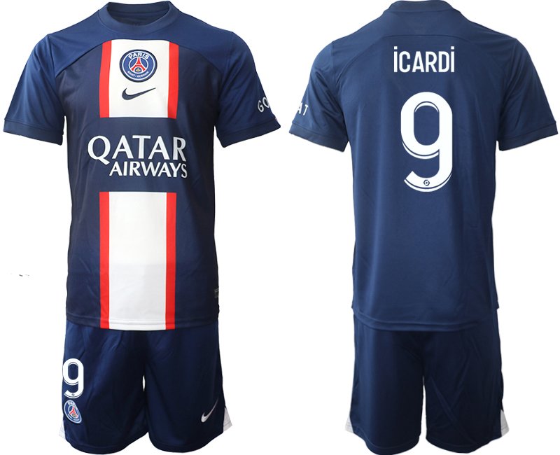 ICARDI 9 Paris Saint Germain Heim Trikot Qatar Airways 2022-2023 PSG - Herren