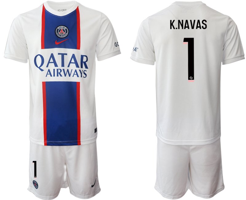 K.NAVAS 1 Paris Saint Germain Ausweichtrikot 2022/23 PSG Qatar Airways Third Kits - Herren