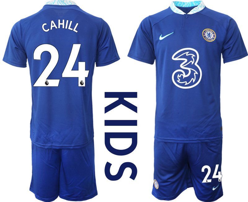 Kinder Chelsea FC Heimtrikot für 2022-23 Neuen Trikot blau - Cahill 24