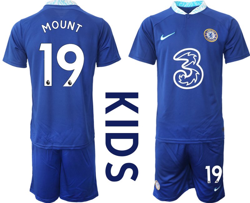 Mount 19 Chelsea FC Heimtrikot für 2022-23 Neuen Trikot blau - Kinder