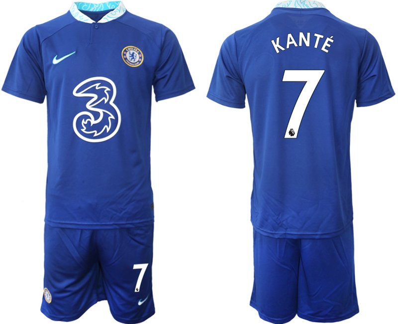 Neuen Trikot Herren Chelsea FC Heimtrikot 2022-23 blau Kits - Kanté 7
