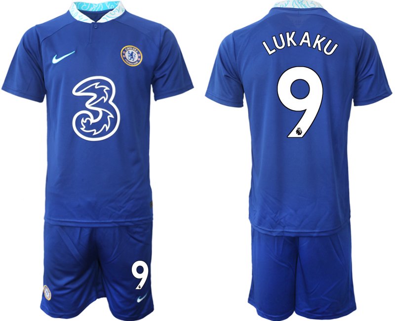 Neuen Trikot Herren Chelsea FC Heimtrikot 2022-23 blau Kits - LUKAKU 9