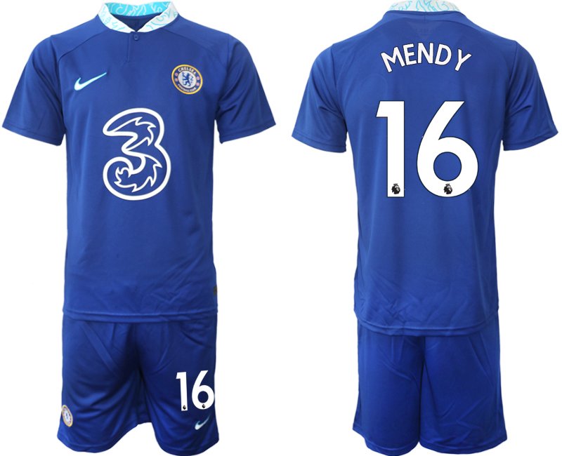 Neuen Trikot Herren Chelsea FC Heimtrikot 2022-23 blau Kits - Mendy 16