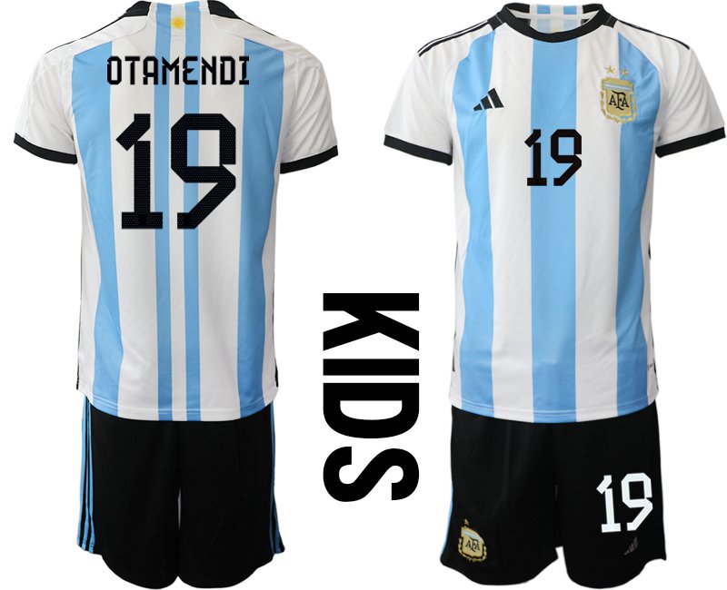 Neuen Trikots Kinder Argentinien Heimtrikot Fußball-WM 2022 - Otamendi 19