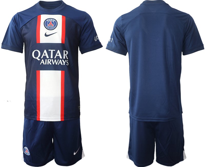 Paris Saint Germain Heimtrikot Qatar Airways 2022-2023 PSG Kurzarm + Kurze Hosen