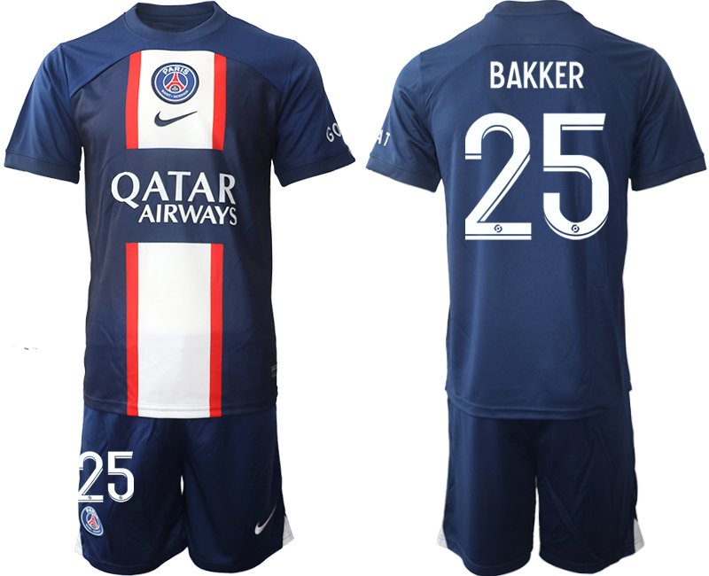 Paris Saint Germain Herren Heimtrikot Qatar Airways 2022-2023 PSG - BAKKER 25