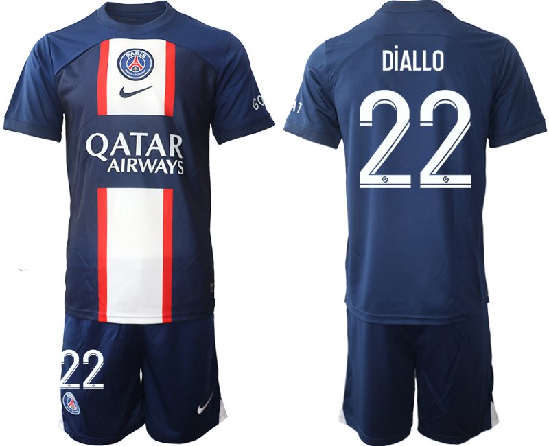 Paris Saint Germain Herren Heimtrikot Qatar Airways 2022-2023 PSG - Diallo 22