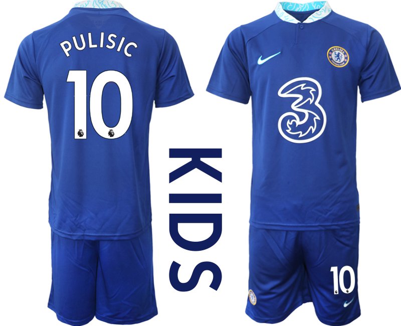 Pulisic 10 Chelsea FC Heimtrikot für 2022-23 Neuen Trikot blau - Kinder