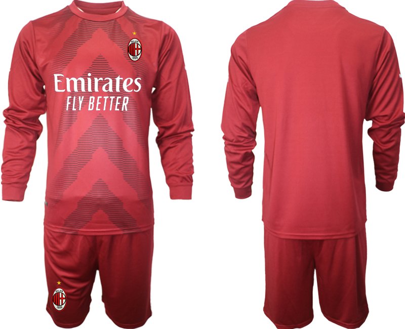 AC Milan Torwarttrikot 2022/23 rot Trikotsatz Langarm + Kurze Hosen