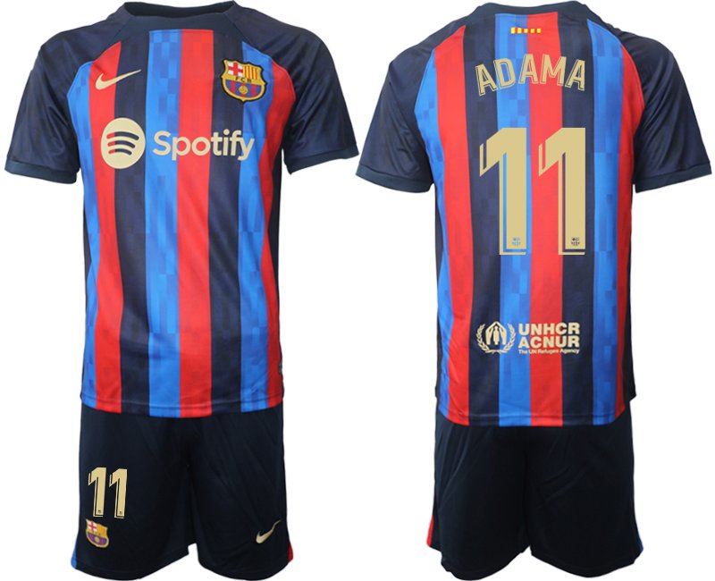 ADAMA 11 FC Barcelona 2022-23 Heimtrikot dunkelblau goldene Fußballtrikot - Herren