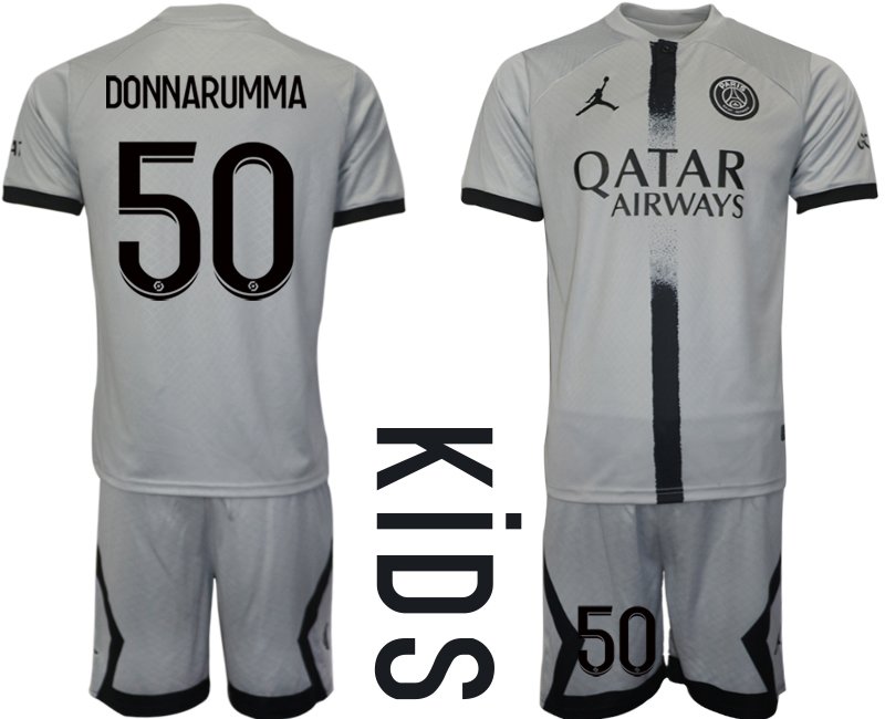 DONNARUMMA 50 Paris Saint Germain Auswärtstrikot 2022-23 PSG Qatar Airways - Kinder