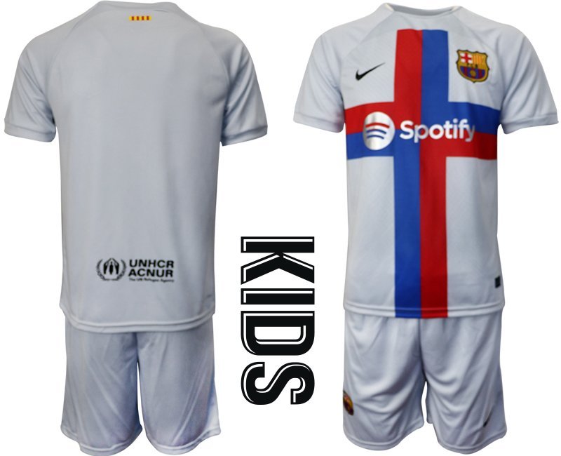 FC Barcelona 2022-2023 drittes Fußballtrikot - Kinder